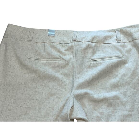 Maurices Wide Leg Capri Pants Womens 22 Ivory Beige Linen Blend NWT - Picture 5 of 6